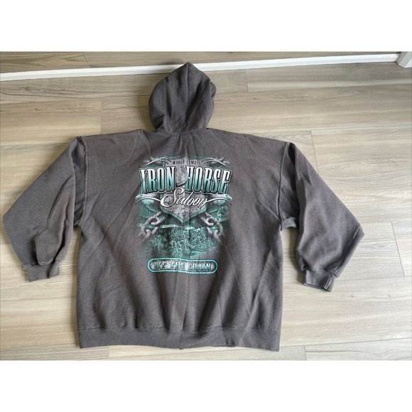 Iron Horse Saloon Off The‎ Chain Mens Full Zip Sweatshirt Size 3XL - Picture 1 of 11